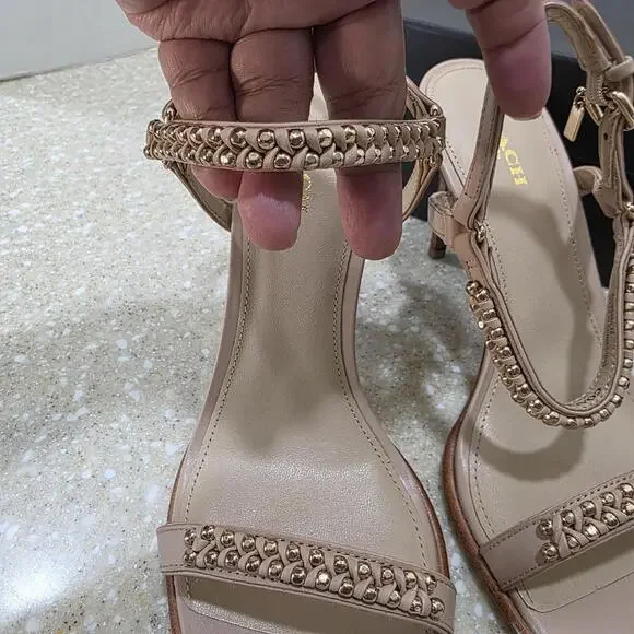 Coach Kalie Soft Shine Calf Heel/Sandal Style No. Q8258 A01146 Women's Sz 8.5M - Picture 7 of 12